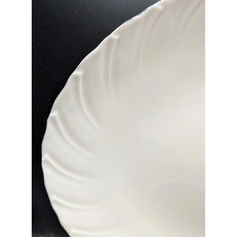 Lenox Weatherly Medium Oval Serving Platter Cream Fine China Platinum‎ Trim USA